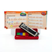 4 Hole Colour Coded Harmonica, Key of C, With Book & Stickers