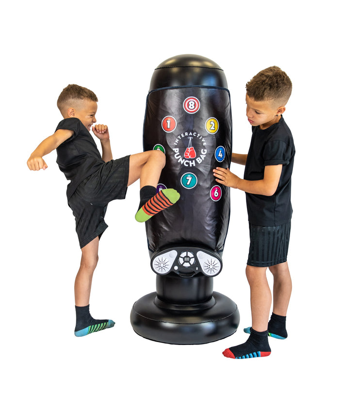 Kids Boxing Bag - Punching Bag for Kids with Electronic Wireless Music Mat  with Lights, Scoreboard, 8 Sounds, 4 Modes, and Memory Game Play22USA